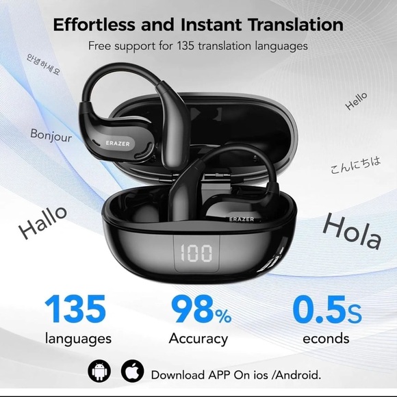 ERAZER XT66PRO AI Translation Earbuds - Picture 2 of 3